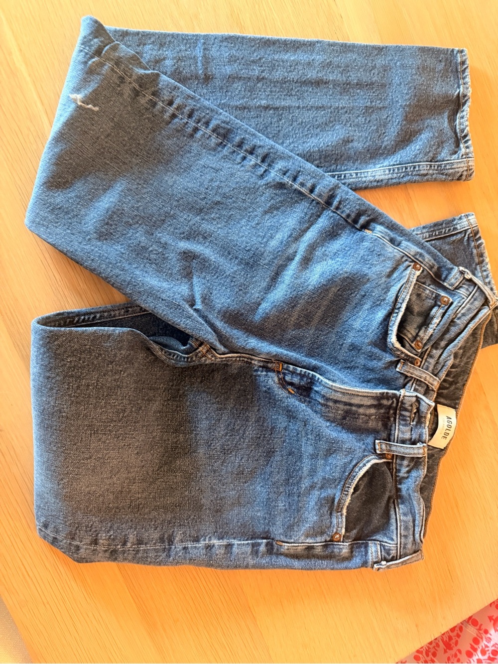 Agolde medium-wash straight leg jeans